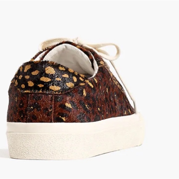 MADEWELL Sidewalk Low-Top Sneakers Leopard Print Calf Hair Leather Cloud Insoles - Picture 2 of 14